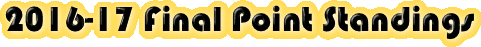 2016-17 Final Point Standings